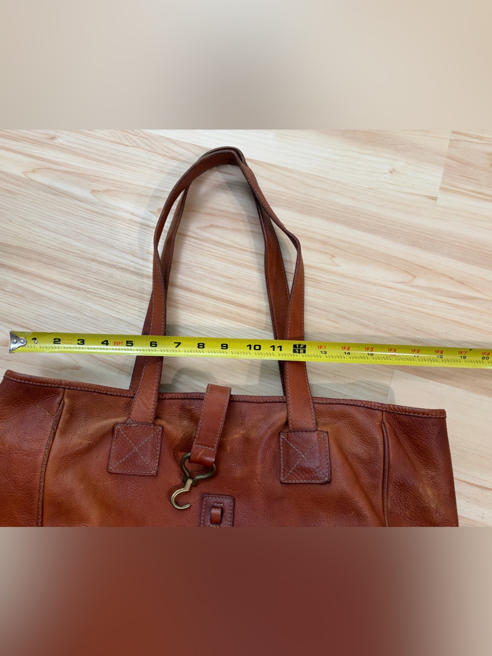 Ralph Lauren Leather Tote with Brass Hook - Picture 15 of 16